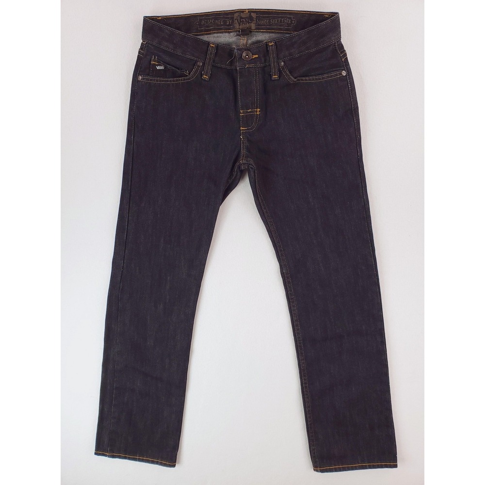 Vans Jeans Mens 28x30 Slim Straight Dark Wash Denim Low Rise Skateboarding